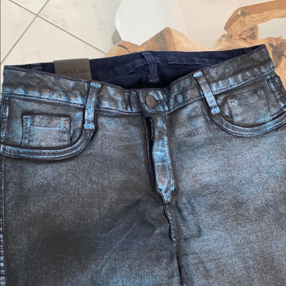 Bleulab shiny blue skinny jeans